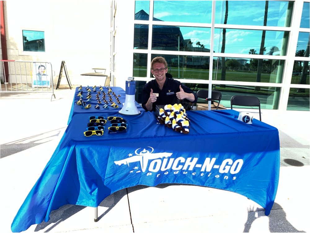 ERAUTouchNGo's tweet photo. Don’t forget that you can buy your tickets for tonight’s show at the door! $10 for ERAU community and $25 for general admission. You can get some Blue and Gold week swag at the doors, which open at 7 and the show starts at 8! https://t.co/sNgpwFbLVj