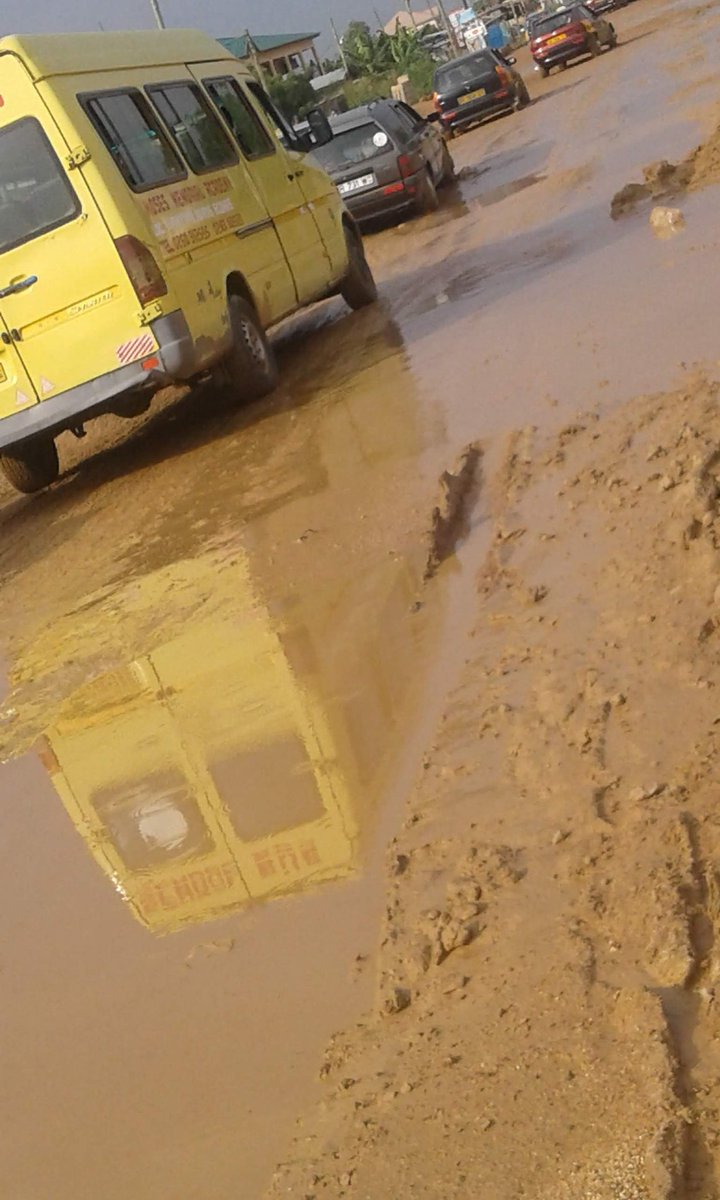 FTiekon's tweet photo. What is the state of your roads?

Mine is so bad I can't describe it; 
Lemme show you instead.

Welcome to Kasoa Nyanyano road. This is the only  road that links this  community to the rest of Kasoa and beyond. 

If it rains, it's muddy and unmotorable.

If it shines,helloo dust! https://t.co/psCvpnQ7KZ