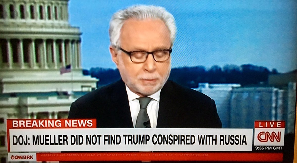 Wolf Blitzer and CNN sure have a sad look on their face