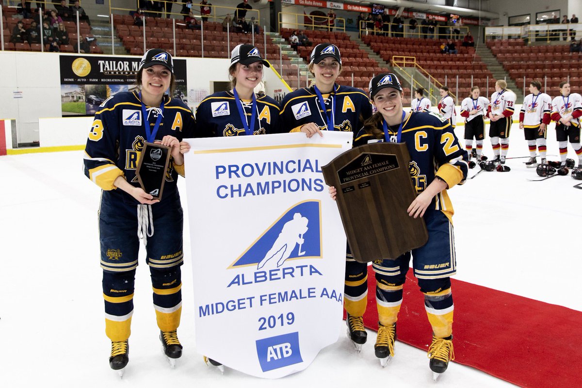 twopointphoto's tweet photo. A pair of goals from Willan and Goodwin, an empty netter from Schuttler and stellar goaltending from Sank give the Slash provincial gold!

Midget AAA Female Provincials
Gold Medal Game 🥇
—————
@calgaryfireAAA - 1
@stalbert_slash - 5 

Final

#HAProvincials #ATBProvincials https://t.co/BzpLPyVcRh