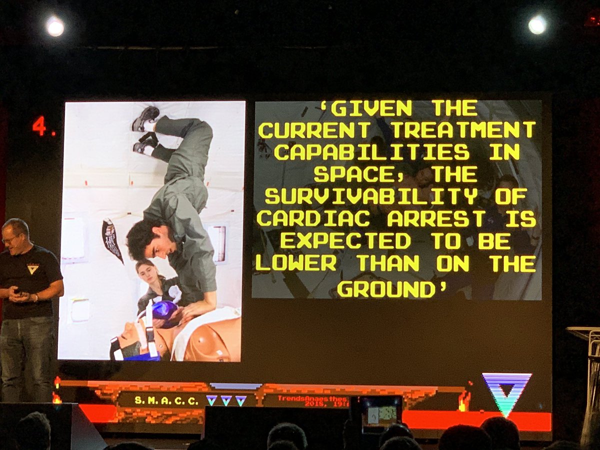 “Given the current treatment capabilities in space👽, the survivability of cardiac arrest is expected to be lower than on the ground”

#SMACC #smaccFORCE #smacc19