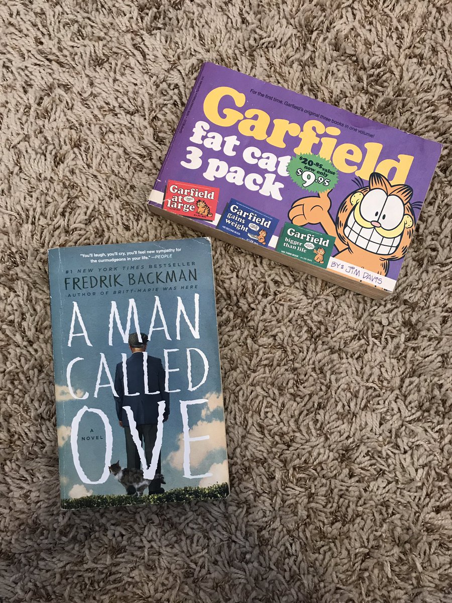 Found these at the thrift store today and they were each only 25 cents! Garfield is one of my favorite tv shows, so it was so cool to find the original three books in one! And of course everyone raves about ‘a man called ove’ so I can’t wait to read it! 😍