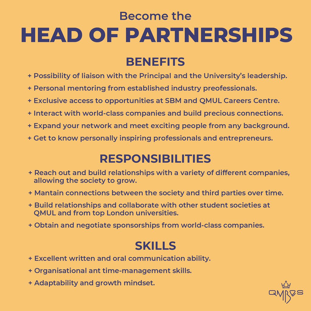 qmbes's tweet photo. ❗️Less than 2 hours left to submit your application for Head of Partnerships, Head of Events and Head of Marketing committee positions! Apply here: https://t.co/hpbLMs6pI3 ❗️Closes at 23:55pm today! https://t.co/0ZJbpA8zPJ