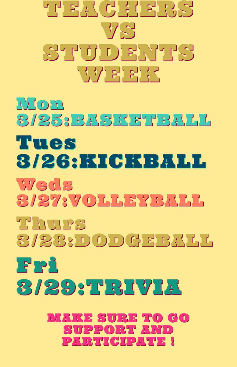schs_asb's tweet photo. Another reminder for teachers vs students week!! https://t.co/VAwGHapCby
