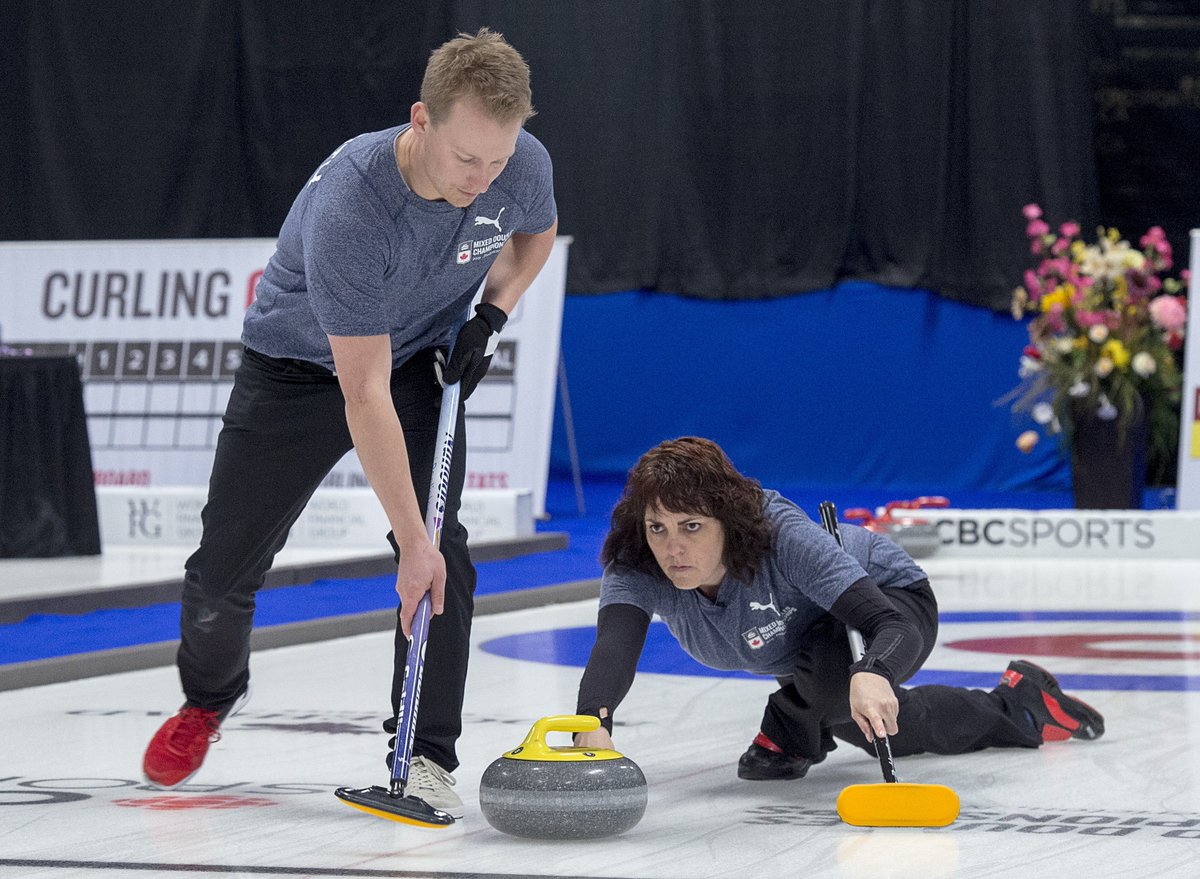 TSNCurling's tweet photo. MIXED DOUBLES CHAMPS #CMDCC2019 

@jpete93 and @bpgallant captured the Canadian mixed doubles #curling championship in Fredericton.

The duo also won in 2016 and will represent 🇨🇦at the world mixed doubles championships in Norway from April 20-27.  

MORE: https://t.co/PWruEp9sTC https://t.co/18qPggaAo2
