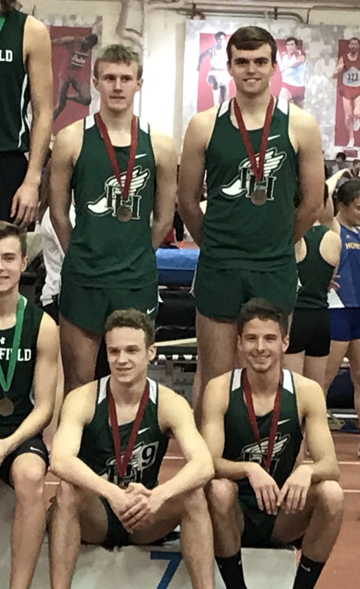 PHHSTrack2018's tweet photo. 4x800 (Caleb Martin, Jayden Wenning, Sean Roan, Milan Jones) on the podium at Hoosier State Relays https://t.co/utG998SEJc