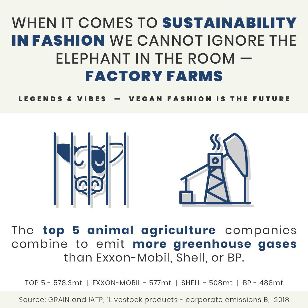 Vegans of Instagram (@vegansofig) on Twitter photo The top five animal agriculture companies combine to emit more greenhouse gases than Exxon-Mobil, Shell, or BP.
When it comes to sustainability in fashion we cannot ignore the elephant in the roomā factory farms.
Via <a href="/LegendsAndVibes/">LegendsAndVibes</a> The top five animal agriculture companies combine to emit more greenhouse gases than Exxon-Mobil, Shell, or BP.
When it comes to sustainability in fashion we cannot ignore the elephant in the roomā factory farms.
Via <a href="/LegendsAndVibes/">LegendsAndVibes</a>