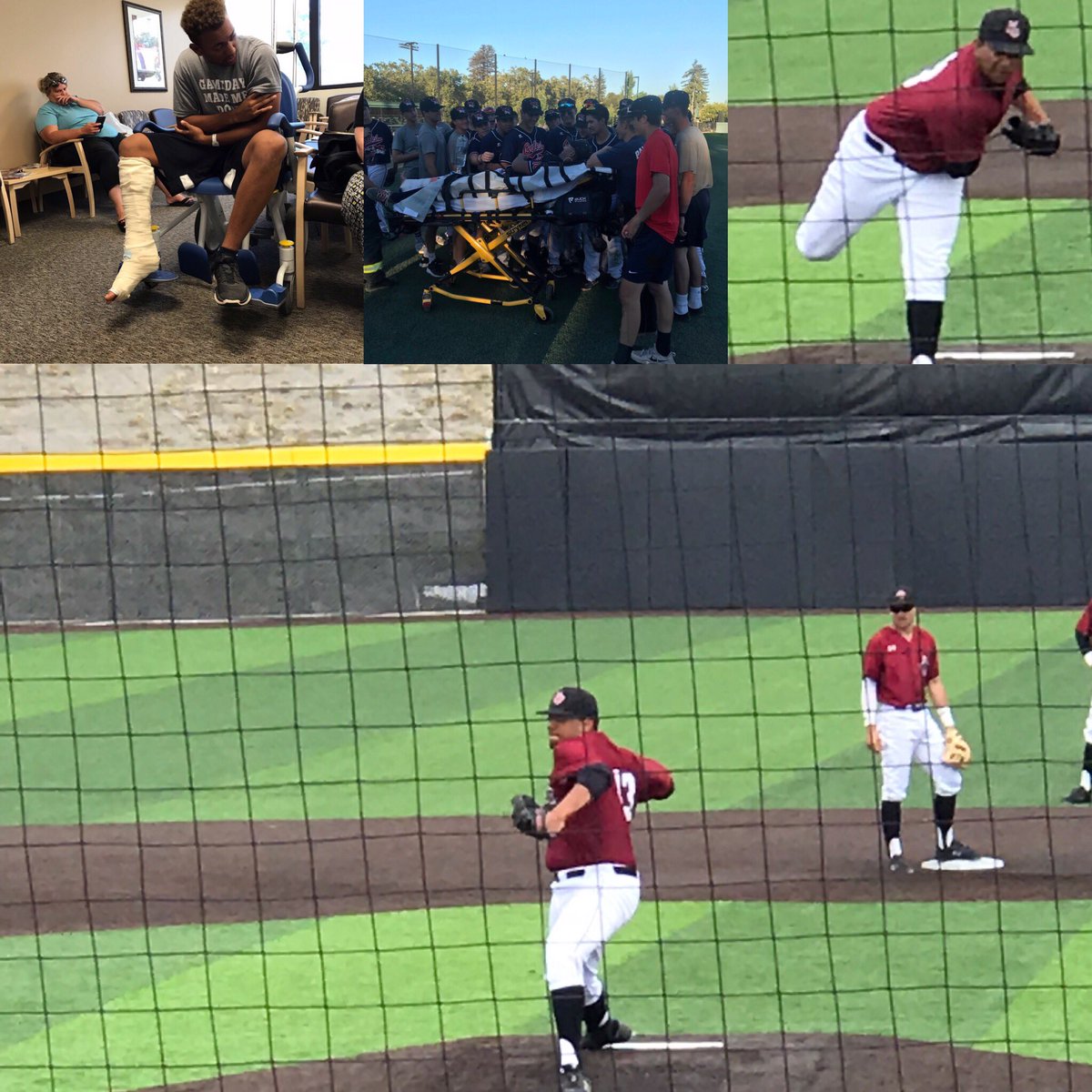 theRealLAVON's tweet photo. @gageedwards makes 1st college appearance on the mound . 8 pitch inning. #hard work . 9 pens and a metal plate in leg didn’t stop him.  8 months of rehab. #fighter @CMUMavsBaseball https://t.co/DTIYVknTKr