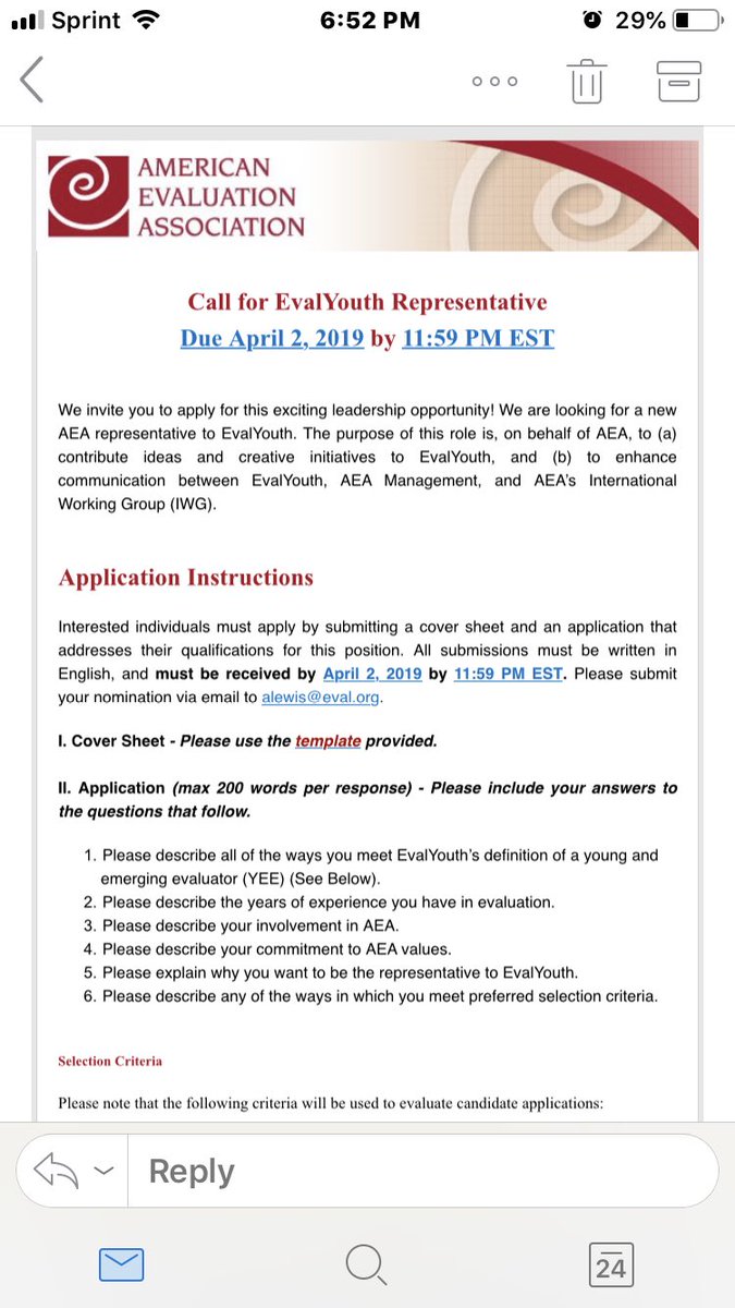 b_mmoorhead's tweet photo. 🔥 volunteer opportunity! @aeaweb is accepting applications for its’ rep to @Eval_Youth. Applications due  April 2. https://t.co/kW15JOWsGB