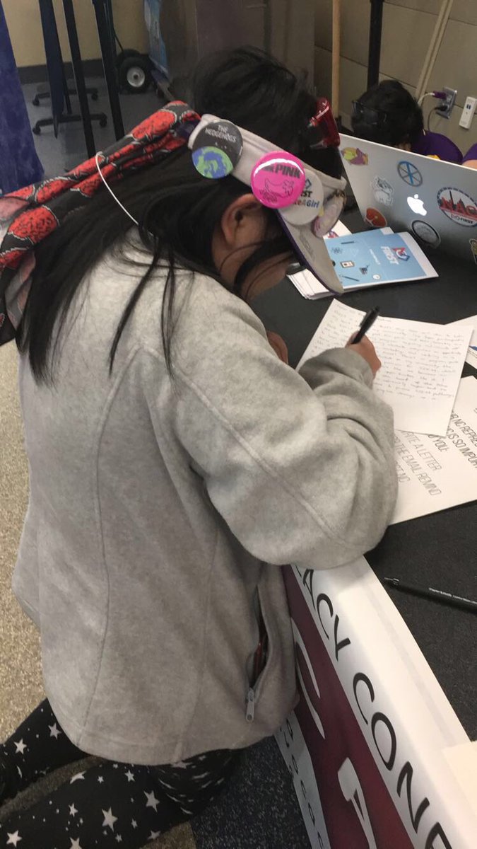 smrobot18's tweet photo. Team SMART members writing letters to our US representatives at the NCAC table earlier this competition. Thanks to @team2655 for running the table! Find out more information about NCAC at @firstncac.
#morethanrobots #makeitloud #followthebrain #thebraingang #smart6932 @FIRSTweets https://t.co/qNm7Qb4L8l