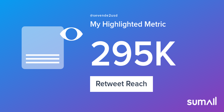 sevende2usd's tweet photo. My week on Twitter 🎉: 125 Mentions, 37.2K Mention Reach, 487 Likes, 218 Retweets, 295K Retweet Reach. See yours with https://t.co/M3xkB4ghxP https://t.co/RplMiEjk67