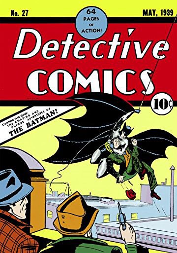 ComicSploot's tweet photo. The book that started it all!! Detective Comics #27, first appearance of Batman!  #Roadto1000 #Batman #DCComics #Comicbook #cover #DetectiveComics https://t.co/Z3S4lqiVsr