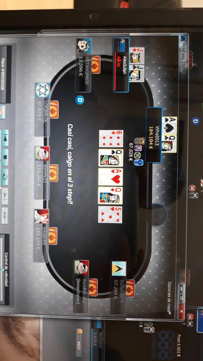 Aleexico1's tweet photo. Empezando por el ferrol GRATIS para 888live Las Vegas y llegando a la semifinal callendo con JJ vs AQ, rozando la final sin un solo euro!!! @888pokerSpain #todoesposible https://t.co/4Kzdy8lPuR