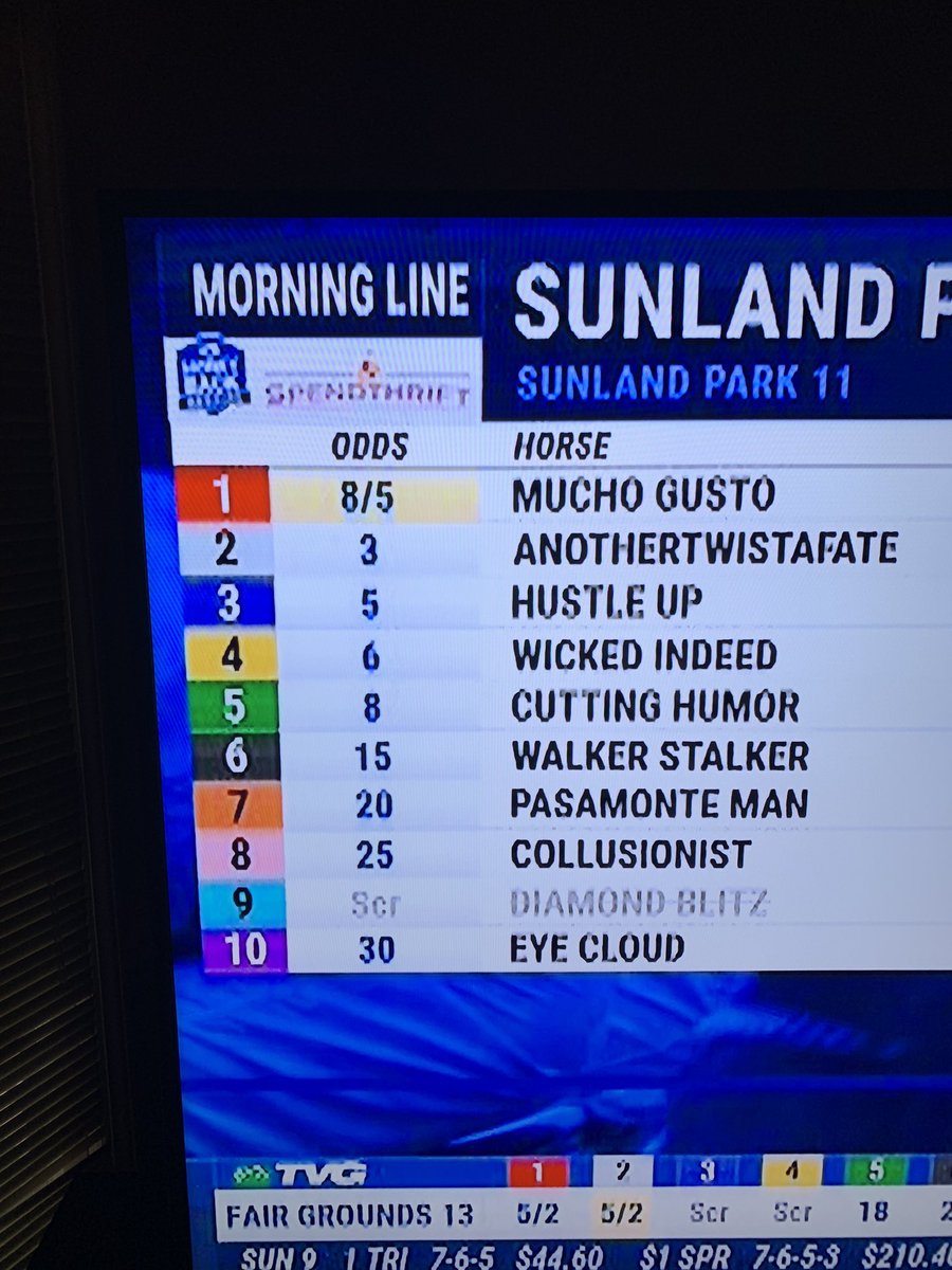 deltaagmgmt's tweet photo. @ToddTVG Did you notice the odds in the Sunland are in perfect ascending order? https://t.co/CJFtgESGhs