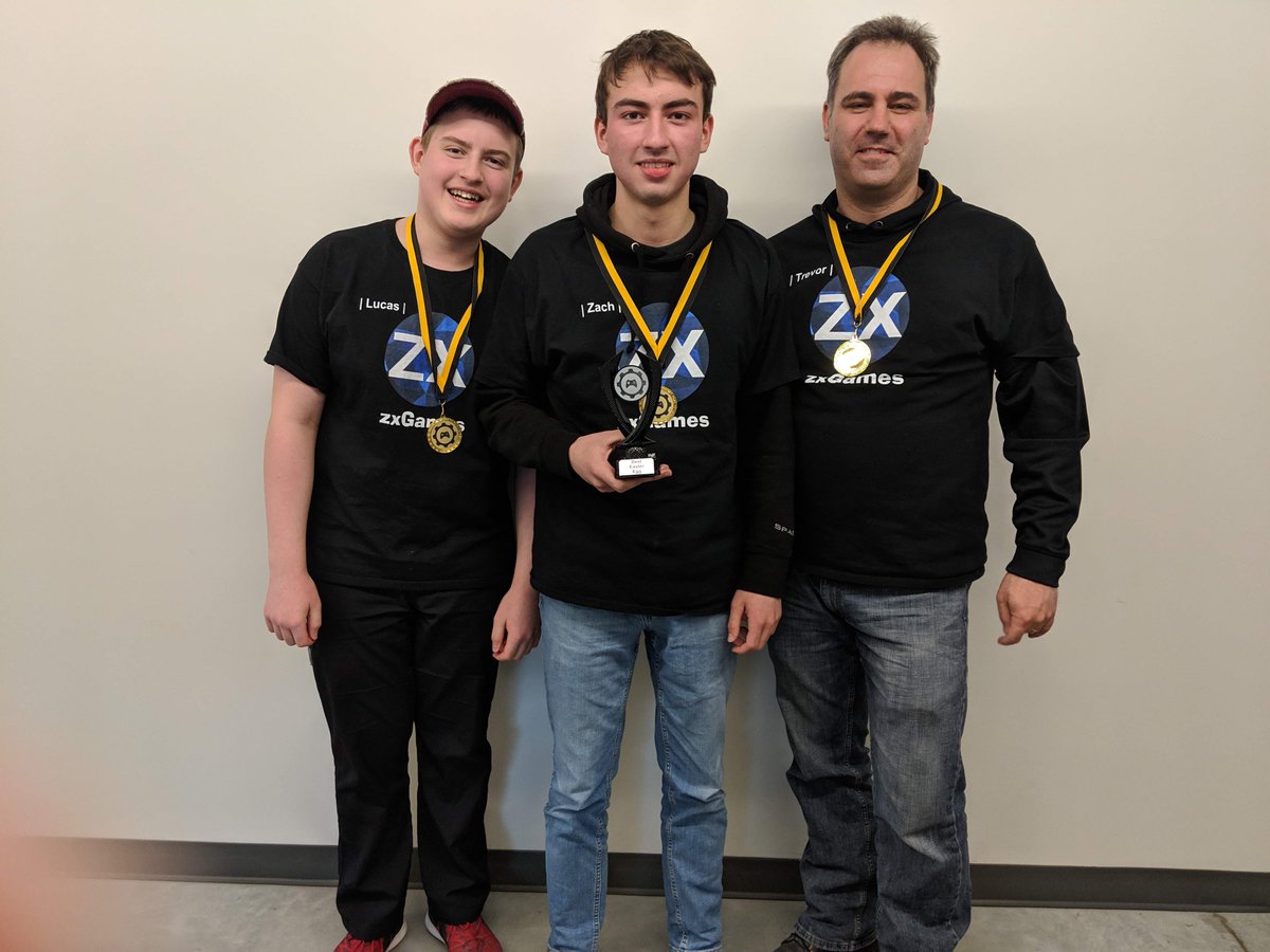 xtrevorross's tweet image. I&apos;m so proud of @mc4lucas and @xzippyzachx for their 1st place finish in the 2019 Northern Game Design Challenge! We had so much fun participating this year and creating #RogueRobot . A shout out to all the sponsors, organizers, and volunteers. @NorthernGDC #NGDC2019 #zxGames