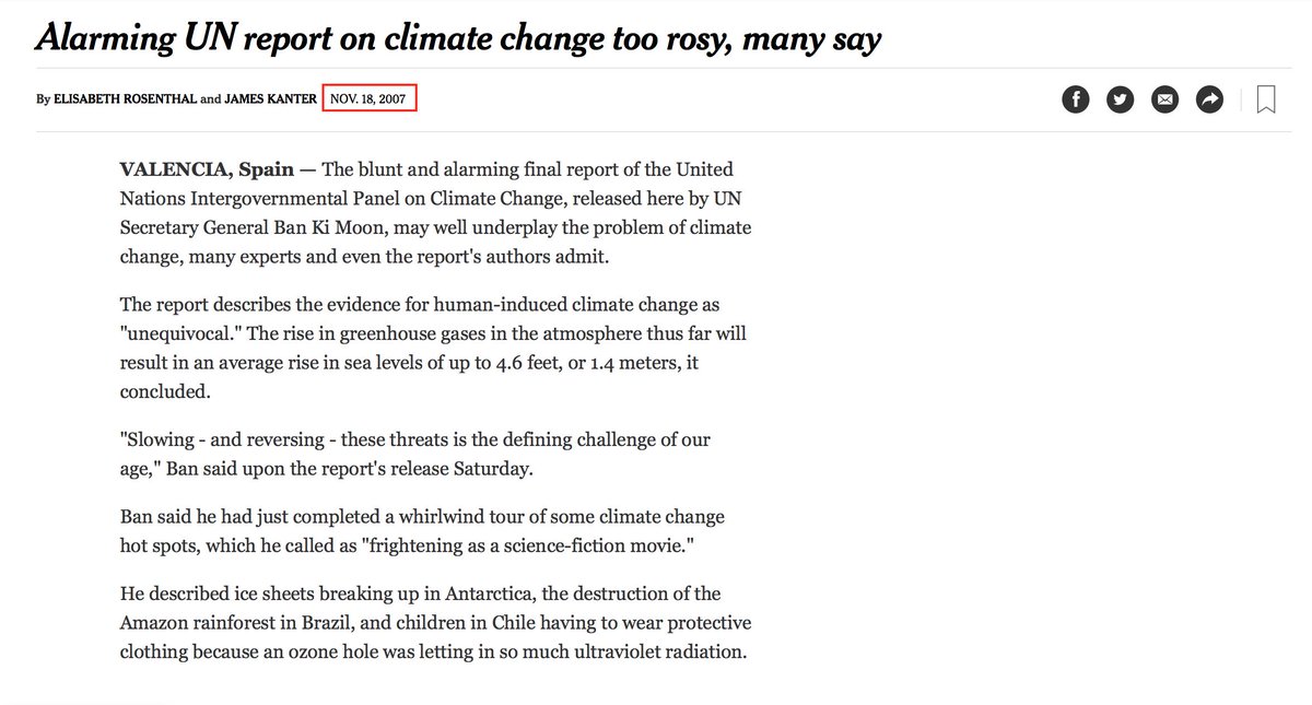 57.In November of 2007 - Climate 'science' said we only had 5 years left (new tipping point of 2012). https://www.nytimes.com/2007/11/17/science/earth/17cnd-climate.html