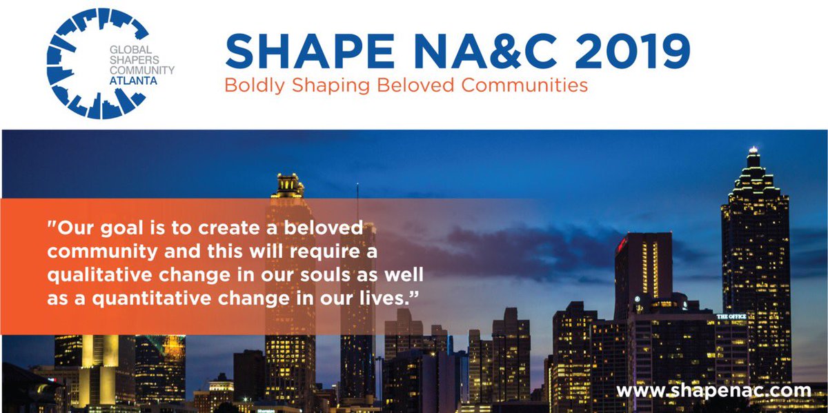 Shapers_ATL's tweet photo. Calling @GlobalShapers in the #northamerican and #caribbean regions-the 2019 #SHAPENAC launch is officially here!Learn more about "Boldly Shaping Beloved Communities"at https://t.co/uCrpdnacm6 +fill out the pre-SHAPE survey! We’re pumped to host yall in ATL Jul 26-28! #shapenac19 https://t.co/K9GltFHKJU