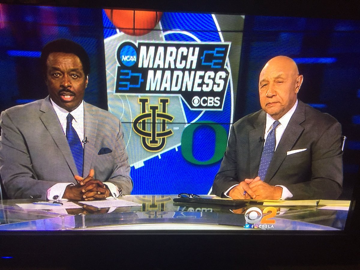 LooneyonTV's tweet photo. Nobody looks more excited to be on TV than Henry Bibby...#CBS2LA https://t.co/QTVCoXqCPp