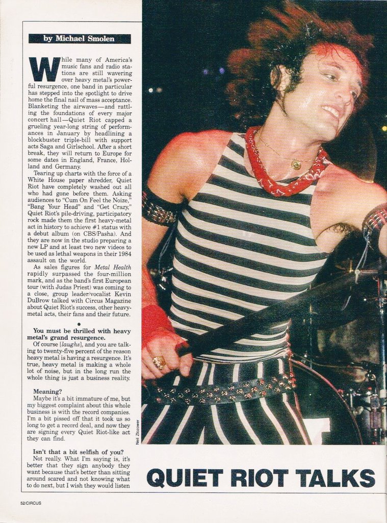 #Read complete #interview. #view amazing #Rock #pics. Click.
geraldrothberg.com/#kevin%20dubrow 

#QuietRiot #KevinDubrow: In Your Face #Circus #Magazine March 31, 1984 edition. 

#classicrock #music #rocknroll #classics #rockaintdead #hardrock #metal #circusmagazine #80srock #Repost #RT