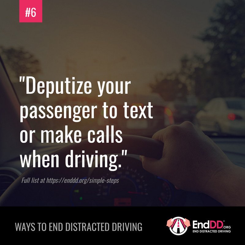 Safe_Roads's tweet photo. RT end_dd: As a driver, it’s OK to ask your passengers to help you while you’re driving. If you need to contact someone, have them make the call or send the text. They should be glad to share the responsibility if it means arriving safely. #EndDD #Distra… https://t.co/bYcWFV0rnX