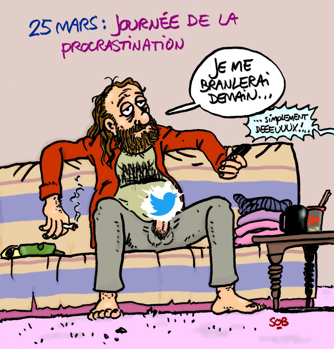 BalodisSob's tweet photo. #procrastination #lundi25mars2019 #branlette #bitou #dessin #humour https://t.co/X7cAURoWCS