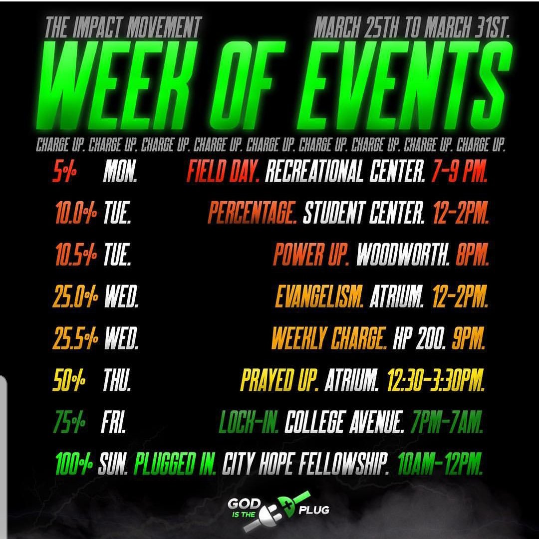 BSU_Impact's tweet photo. We start tomorrow with our Field Day in the Rec. Let's get active as we get charged up 🔋 https://t.co/nEcsZqUNw2