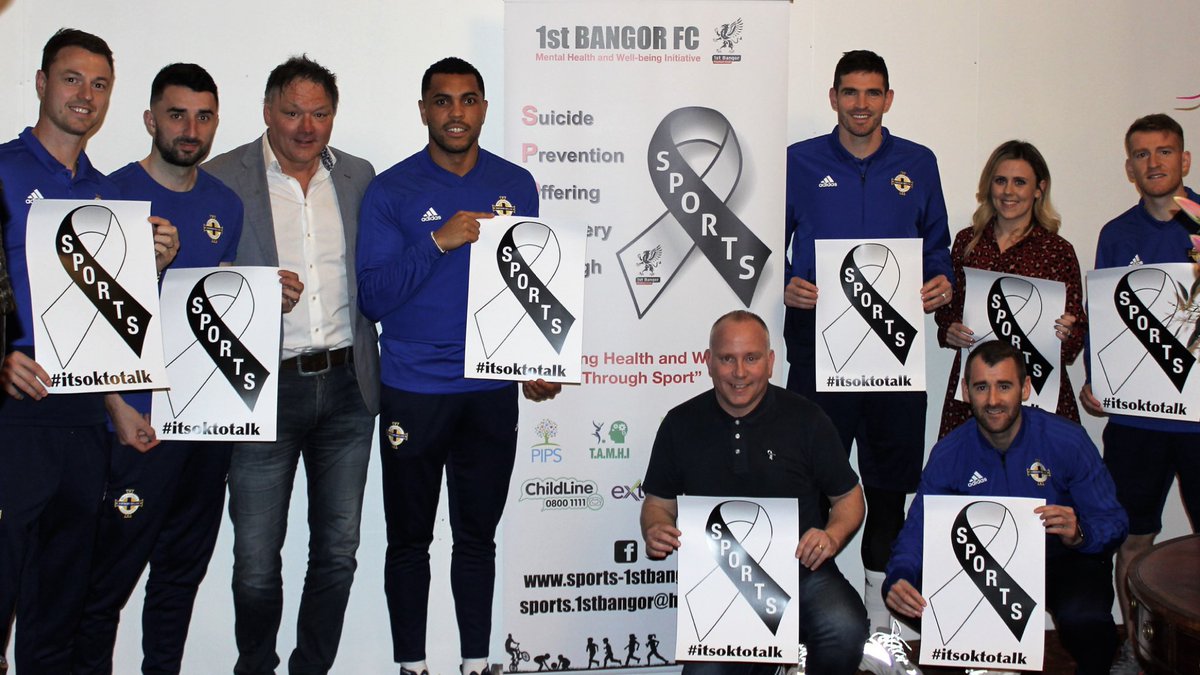 SPORTSmhNI's tweet photo. Thanks to the lads from the GAWA showing their support to our initiative. Josh Magennis THANK YOU @SPORTS_1stBgr #GAWA @BeckyWeir1 @deangordon213 @TJDOUGS https://t.co/hOgDs65zDC
