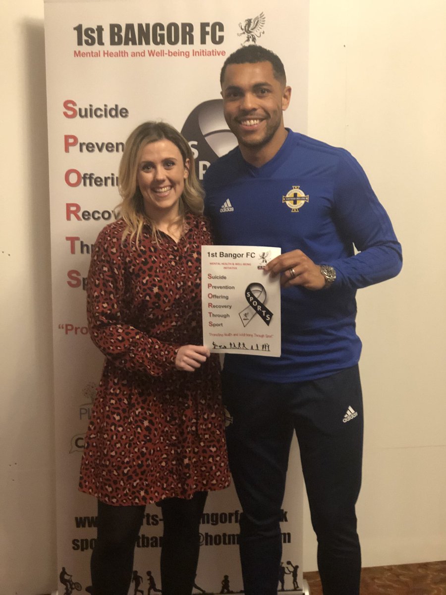 SPORTSmhNI's tweet photo. Thanks to the lads from the GAWA showing their support to our initiative. Josh Magennis THANK YOU @SPORTS_1stBgr #GAWA @BeckyWeir1 @deangordon213 @TJDOUGS https://t.co/hOgDs65zDC