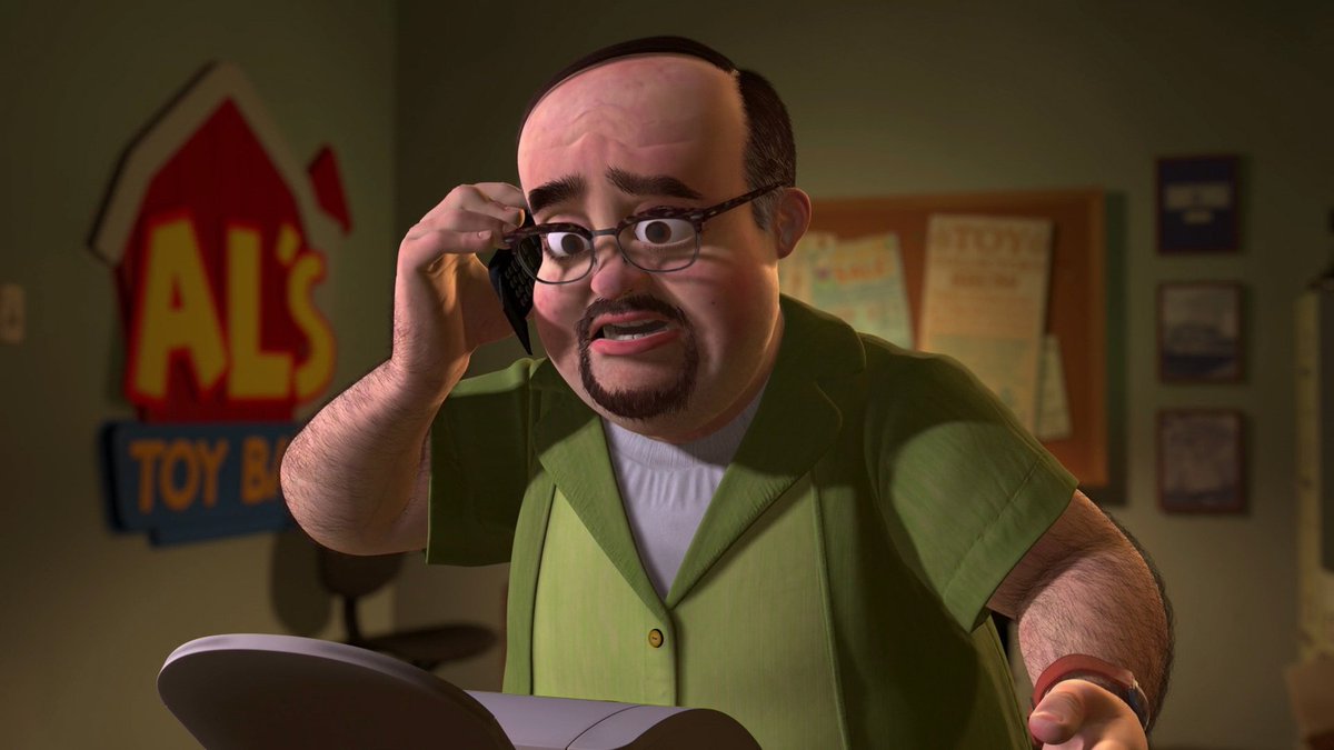 Al [Toy Story 2]• sneaky bitch• a thief !!!• only cares about money• I'm not even kidding HE STOLE A CHILD'S TOY FOR MONEY• too loud• definitely a Republican ngl• way too excited over toys • probably a predator• uhhhh MEGA asshole