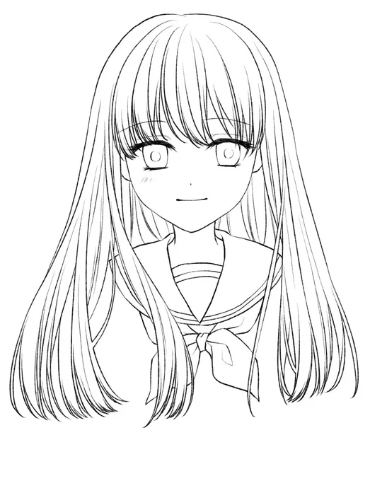 綺麗な髪の毛の描き方を練習してたら寝落ちしてたおはようございます! 