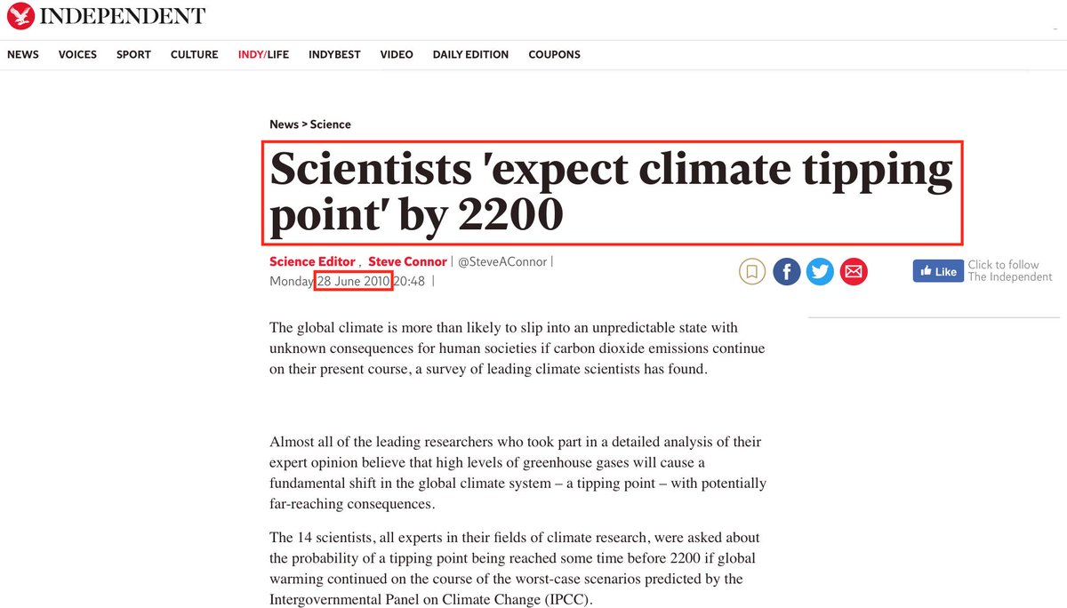 74.2010 - climate scientists & the media claimed our climate tipping point was now 190 years away.  https://www.independent.co.uk/news/science/scientists-expect-climate-tipping-point-by-2200-2012967.html