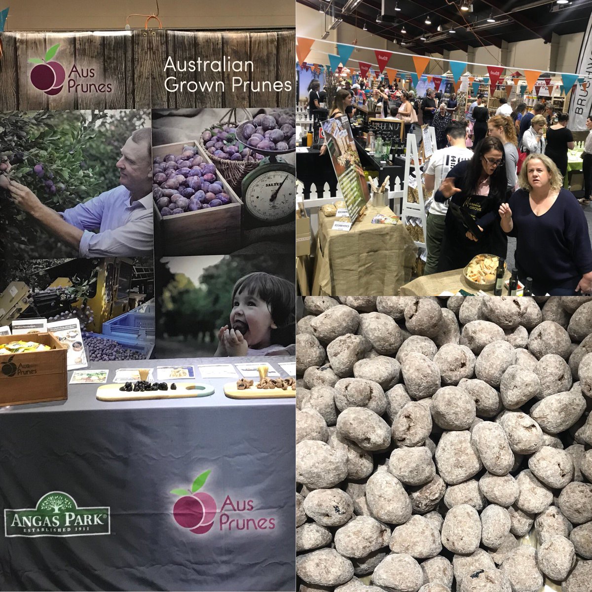 AusPrunes's tweet photo. We had such a great time at @handmadecanberra on the weekend sharing all the goodness that Australian grown prunes offer. #handmadecbr #juneelicoriceandchocolate #prunesandchocolate #remysbakery #remysbakerycbr #tasteriverina #angasparkprunes #verityprunes https://t.co/VXphIu7nhn