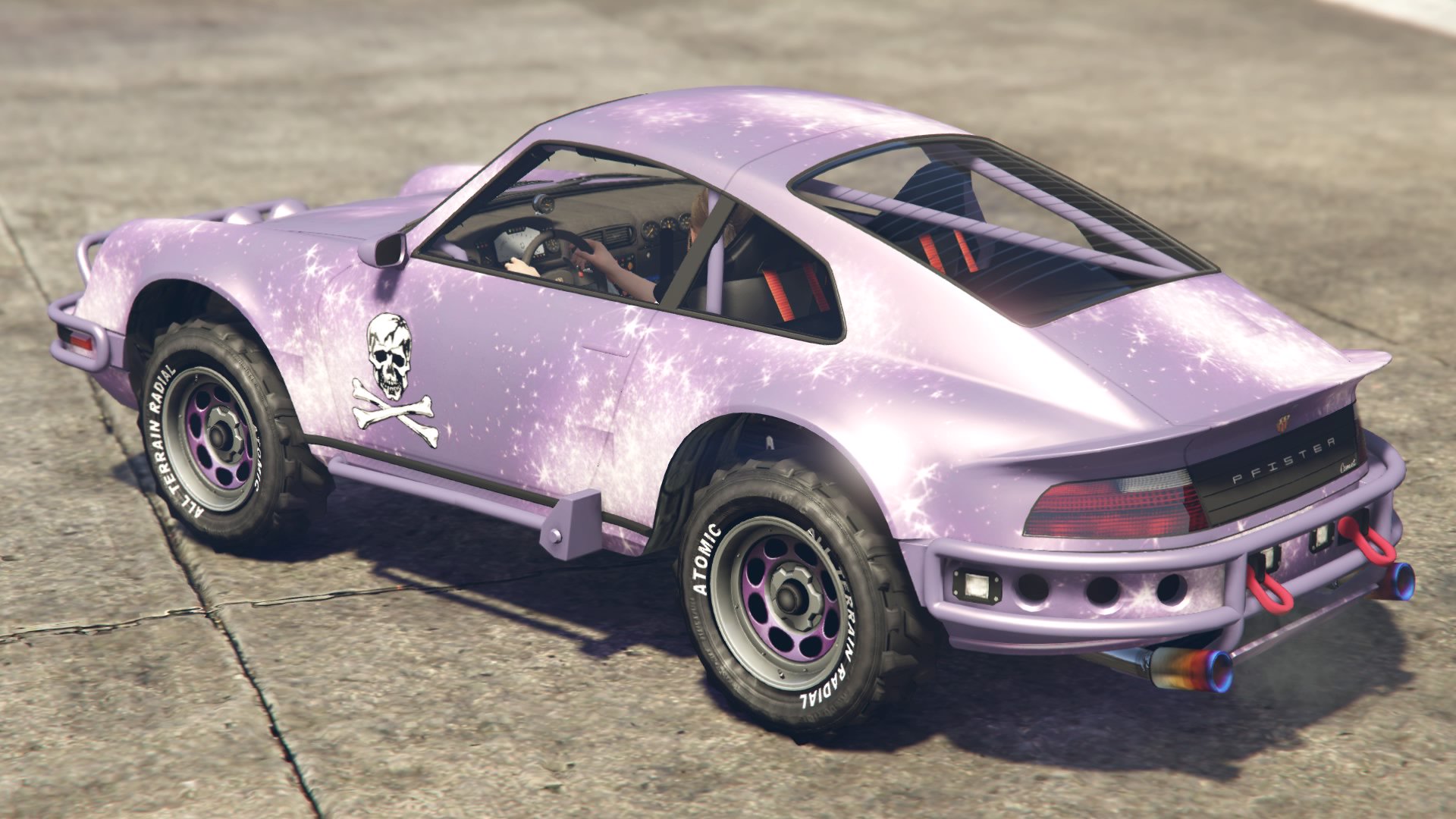 تويتر カルン على تويتر コメットサファリ マットクルー サーモンピンクのパールセント ギャラクシー あくまでもオフ車としての運用前提なのでカラークロームのオフホイールです 因みに 色柄被りの為リボルターは売却済みです Gta5 Gtaonline Gtao Gta