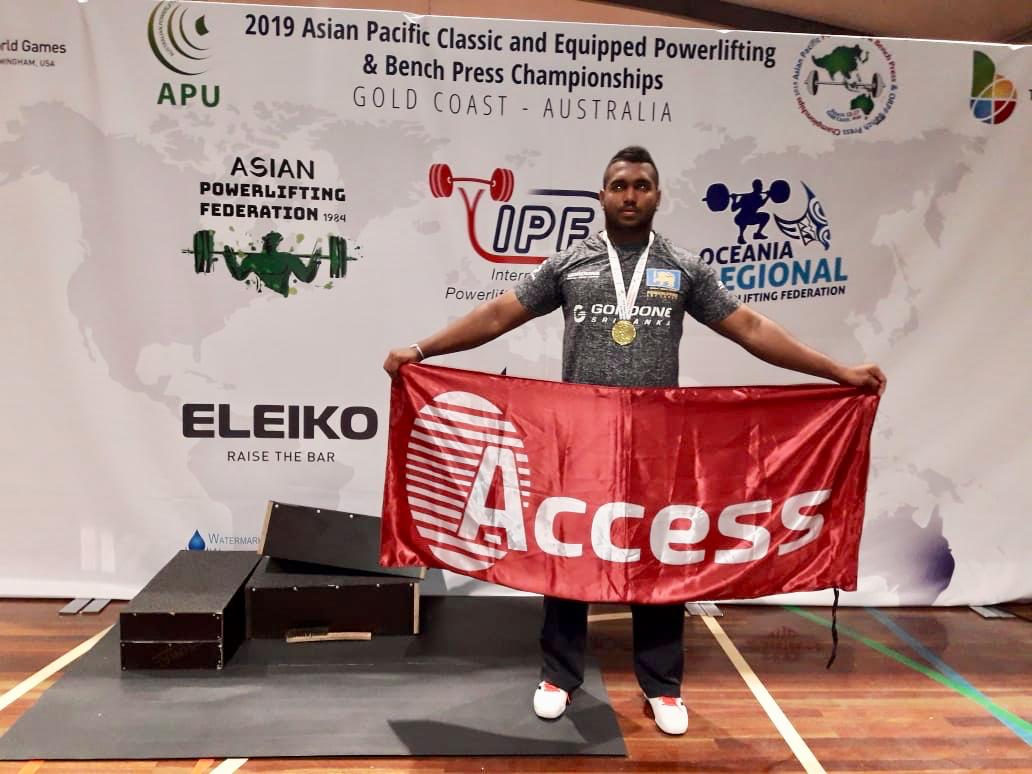 Congratulation to our champion Vithanage Vikum Perera (from Elevate) for the tremendous performance at 2019 Asian Pacific Classic and Equipped Powerlifting and Bench Press championship in Gold Coast, Australia. 
Vikum was able to win 2 gold medals and a Silver.