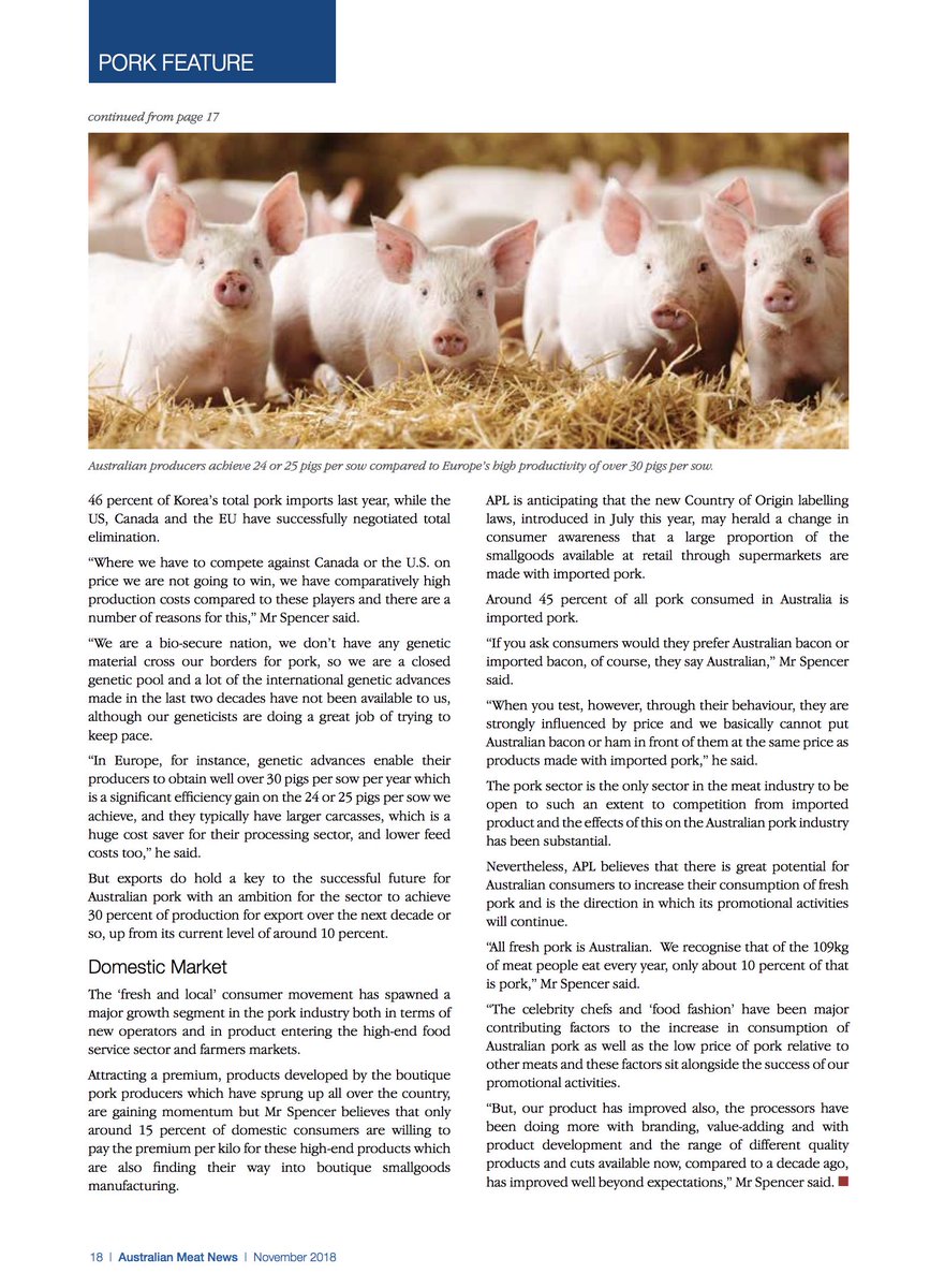CSmallgoods's tweet photo. Here's some info about the #aussiedrought that is affecting our #pork prices from the #australianmeatnews last November. Current updates coming shortly! https://t.co/Njv5aEoSRe