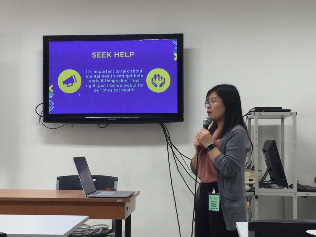 mcmeporg's tweet photo. Happening Now:
Ms. Andi Tabinas talking about Mental Health A-Where-Ness Map PH
#MapHER #WomensMonth #GeoLadies
πππ©π»βπ»π¨π»βπ» https://t.co/QzvlyMAzFu