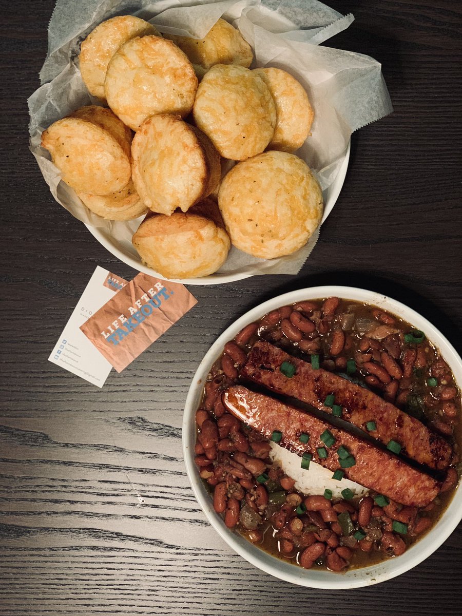 MacDaddyDior's tweet photo. Those red beans finally got finished, photographed and eaten.  The cheddar cheese muffins were great. #KitchenistaSundays #BlackBoyBoomin #LifeAfterTakeout #BlackManCooking https://t.co/R38QkbLKvk