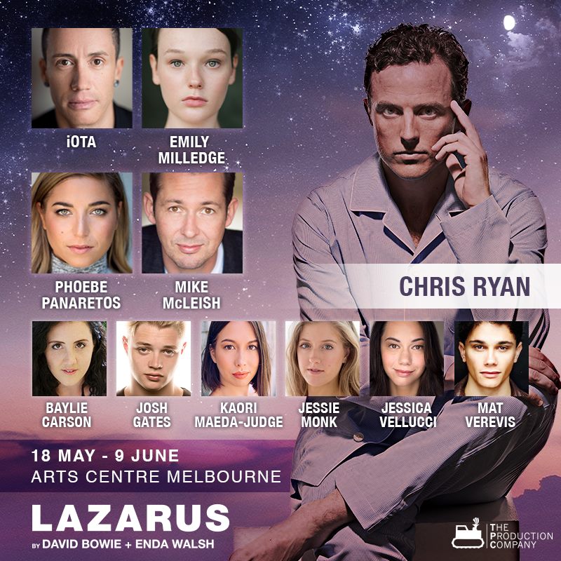 Ticketmaster_AU's tweet photo. #ICYMI the cast of @prodcompany #TPCLazarus is going to be EPIC! Starring Chris Ryan in the lead role of Newton and singer iOTA in the role of Valentine plus an incredible supporting cast that includes @PanaretosPhoebe, Emily Milledge and @MikeMcLeish 🎫👉https://t.co/upwEyBybDa https://t.co/xit8JHwhW6