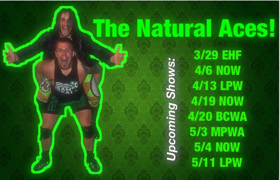 TheNaturalAces's tweet photo. Upcoming shows for them boys! #NaturalAces #IndyWrestling https://t.co/hUX6L2vlxI