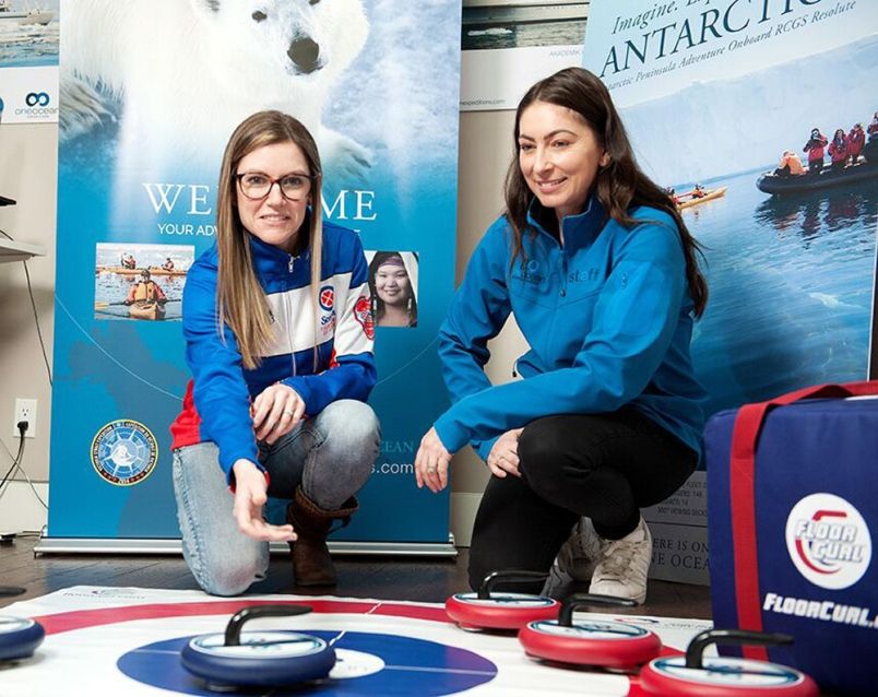 .<a href="/OneOceanExp/">OneOceanExpeditions</a>'s FloorCurl set is already a frequent flyer as it travels across Canada before heading out to Iqaluit. <a href="/TeamWarkCurling/">TeamWarkCurling</a>'s Kristen Pilote shared her skills with One Ocean Expedition staff before the trip bit.ly/2FnF4xE #OOERocks #CurlAnywhere