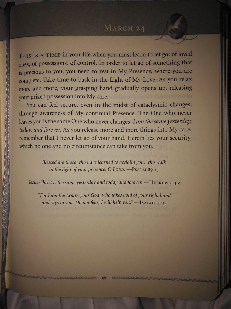HBFordham's tweet photo. These devotions have a way of hitting me square between the eyes and are always right on time. #JesusCalling https://t.co/RIyXs7hMvf