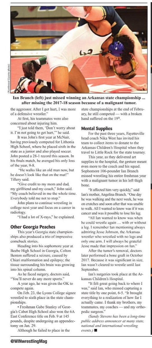 proudlatina74's tweet photo. We get these magazines monthly at our home, but this one is a very special edition. We came home to Ian being featured in this one. ❤ #WINMagazine #championsforchildren @archildrens @FayBulldogsWRST @FayBulldogs https://t.co/PCPTO7G2Jw
