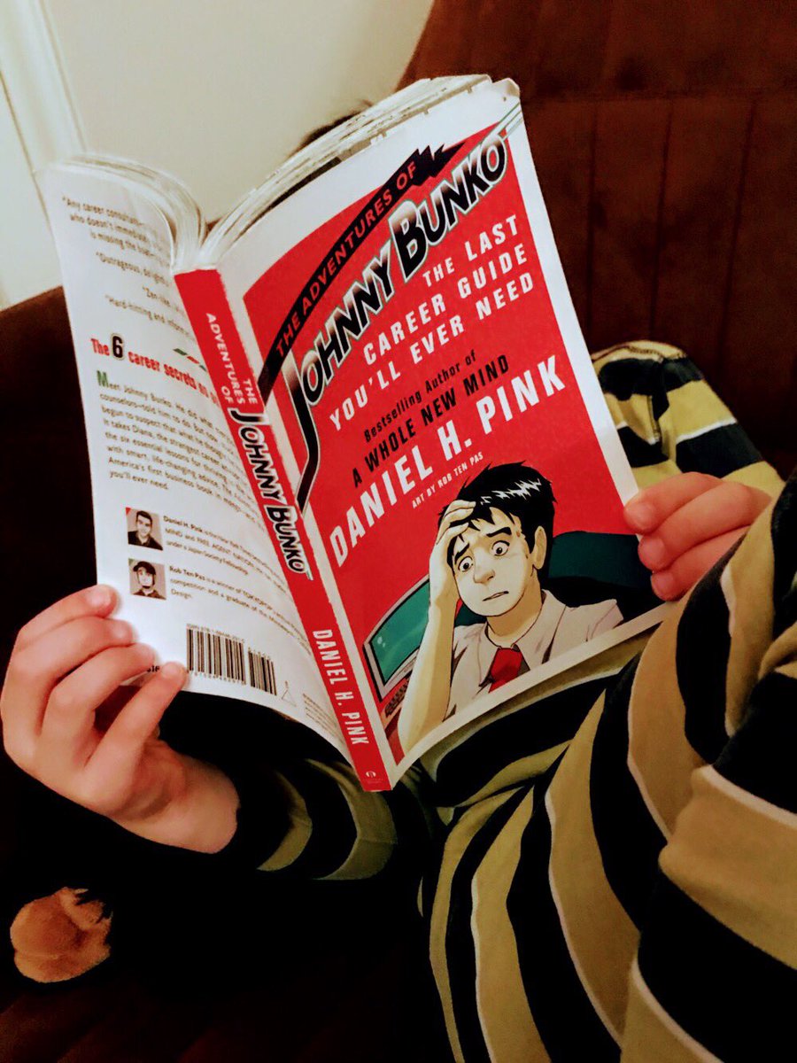 FumikoHoeft's tweet photo. 8yo son Kaito who’s not a bookworm, intently reading @DanielPink’s manga/anime book #johnnybunko “the last career guide you’ll ever need”. Impressive he reaches all readers young and old. Kaito, any tips? https://t.co/TfKWW7sBeF