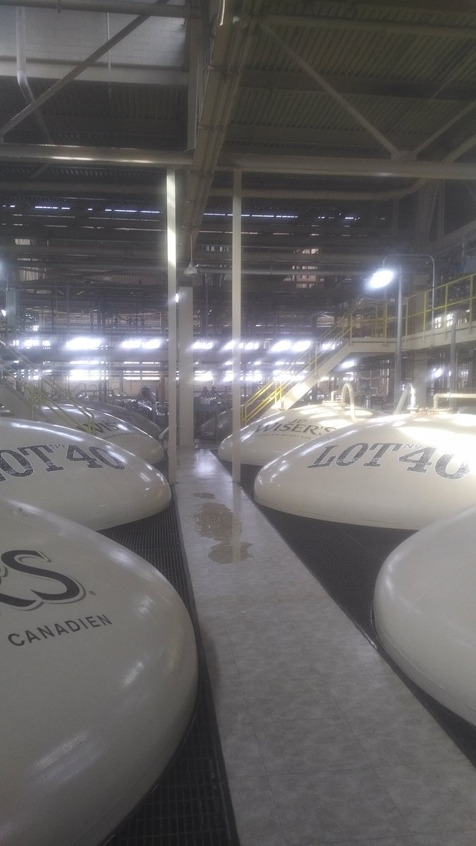 GDrouillard8's tweet photo. Went for a tour at Hiram Walker distillery today in Windsor Ontario. It is the largest distillery in North America. Coolest thing for me, I sent a load of corn there this week from our farm and it was in 1 of these tanks fermenting. #JPWiser https://t.co/MYMhnLZvPJ