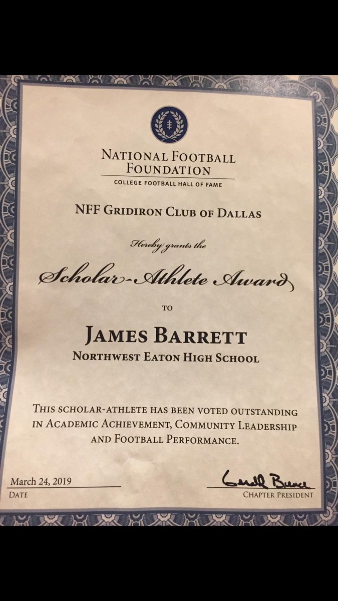 JamesBarrett94's tweet photo. Thank you @emiller_ram93 for nominating me for the @DallasNFF scholar-athlete awards banquet. What a great night! 😁🏈 https://t.co/8iy6EUiCmw