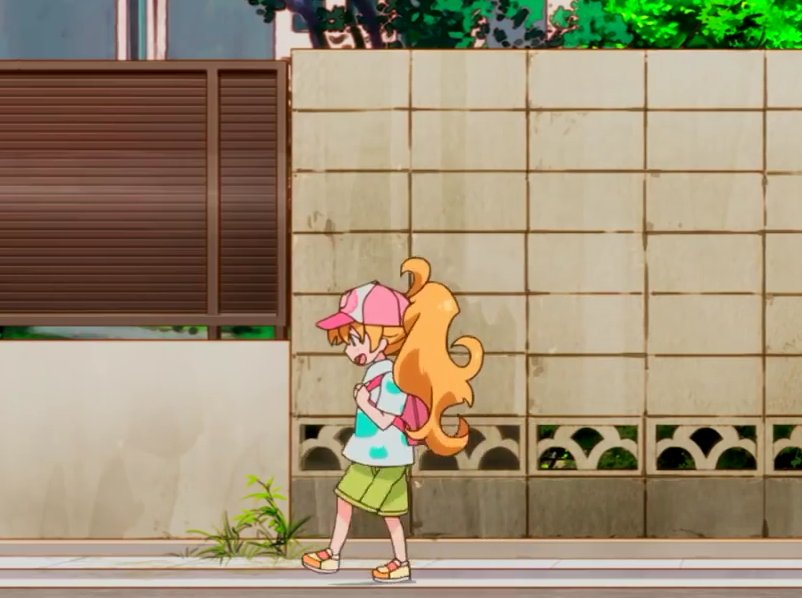 To help her stay on the white line Kimi came up with a fun way to help keep her balance. Which was to imagine that she was walking on a log laying over the ocean that was infested with sharks. 

"Sharks! Sharks! Sharks, sharks! Watch out for sharks!"

She playfully sung out.