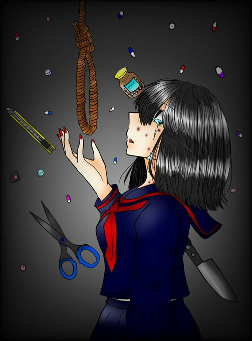 病み絵のtwitterイラスト検索結果 古い順