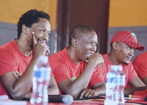 ERalethole's tweet photo. The look of the leadership when they listen to the fighter. #AggressiveCampaign. #OurLandAndJobsNow #VoteEFF8May2019 #EFFWayaWaya @EFFSouthAfrica https://t.co/0TZ03T4HX1