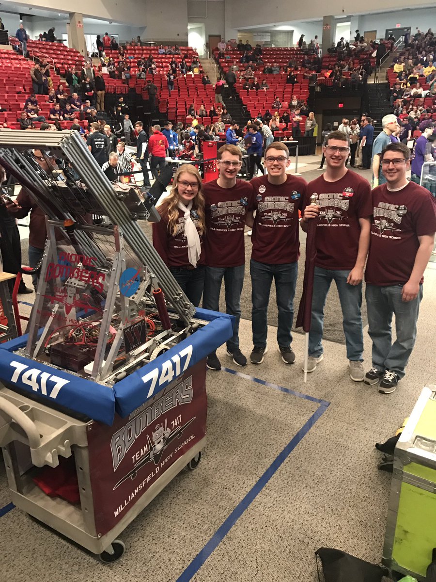 KathyWight1's tweet photo. Congratulations to the @Bionicbombers FIRST (FRC) robotics team on winning the Rookie Inspiration Award at the CIR this past weekend held at Bradley University! Congratulations to @harrison_wight on receiving the Dean's List Finalist award! @BilltownBombers #WeAreBilltown https://t.co/29kasGlWOM