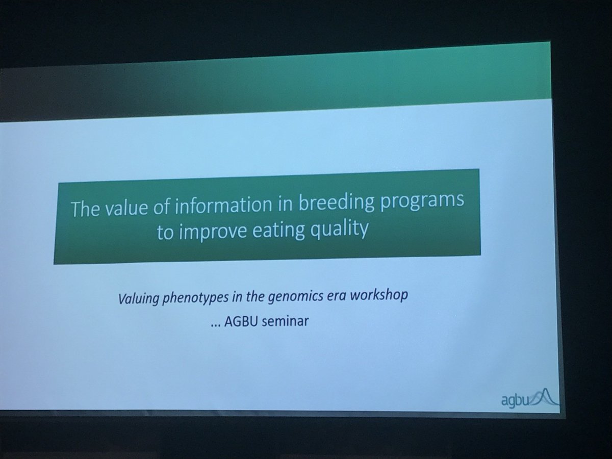 AGBU_GENE's tweet image. Another fantastic presentation from Andrew Swan an integral part of the @AGBU_GENE sheep team. Looking at the value of different information source for breeding programs looking to improve eating quality. #Genomics #Phenotypes #BreedingPrograms #Indexes #AGBUSeminar